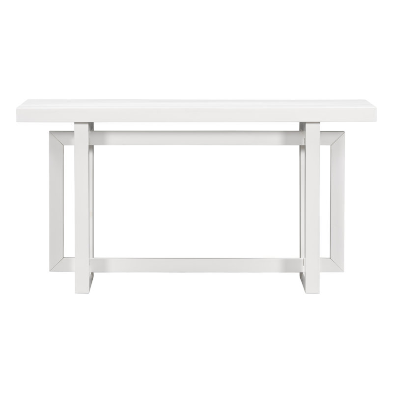 59" Long Console Table, White, White
