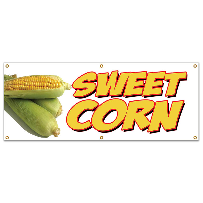 Signe de bannière «Sweet Corn», H 24 po x l 72 po x P 0,1 po