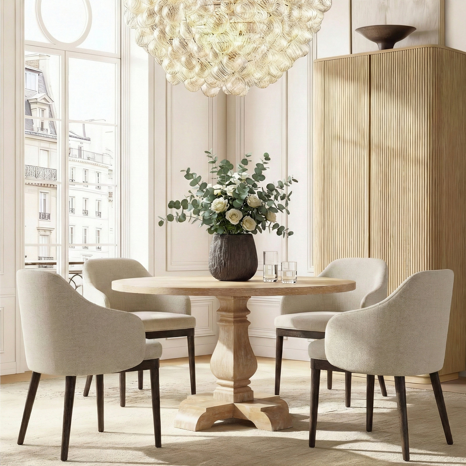 Alden Upholstered Dining Chair, Walnut