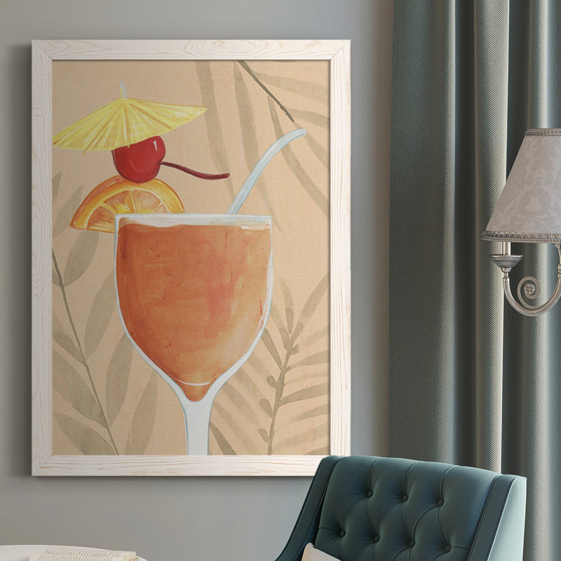 «Tropical Cocktail I», reproduction d'art sur toile simple, Blanc, H 37,5 po x l 27,5 po x P 1 po