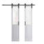 Portes de grange doubles en verre trempé et en bois manufacturé avec ensemble de quincaillerie Half Lite-82675958