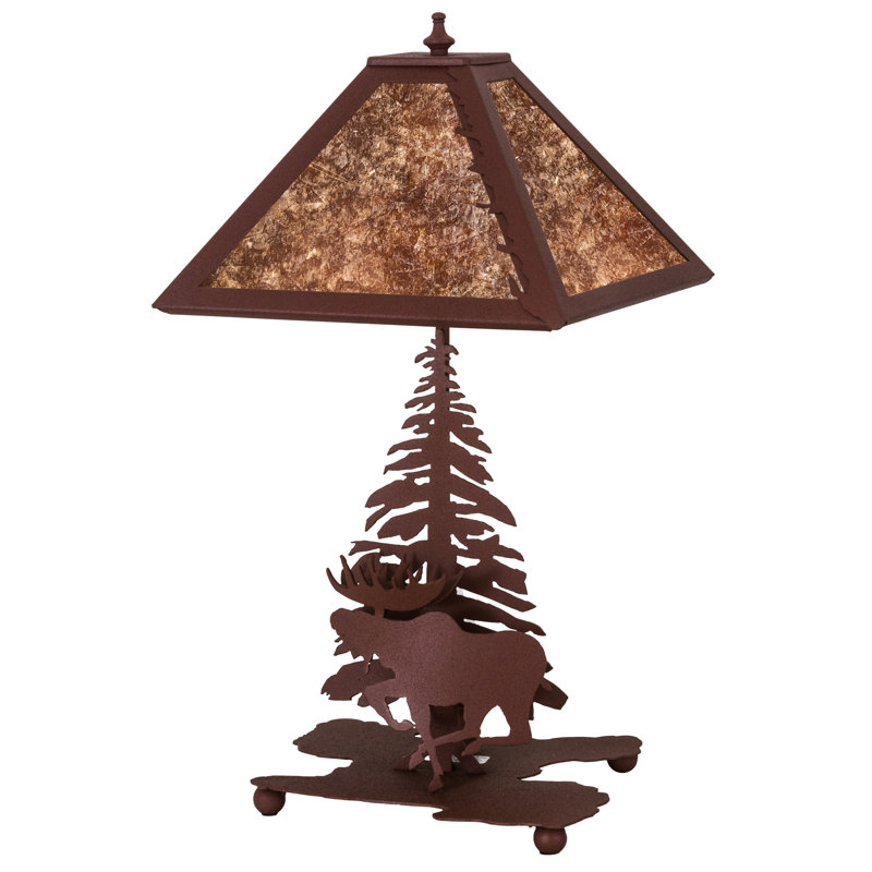 Rustic Lodge Table Lamp, Amber