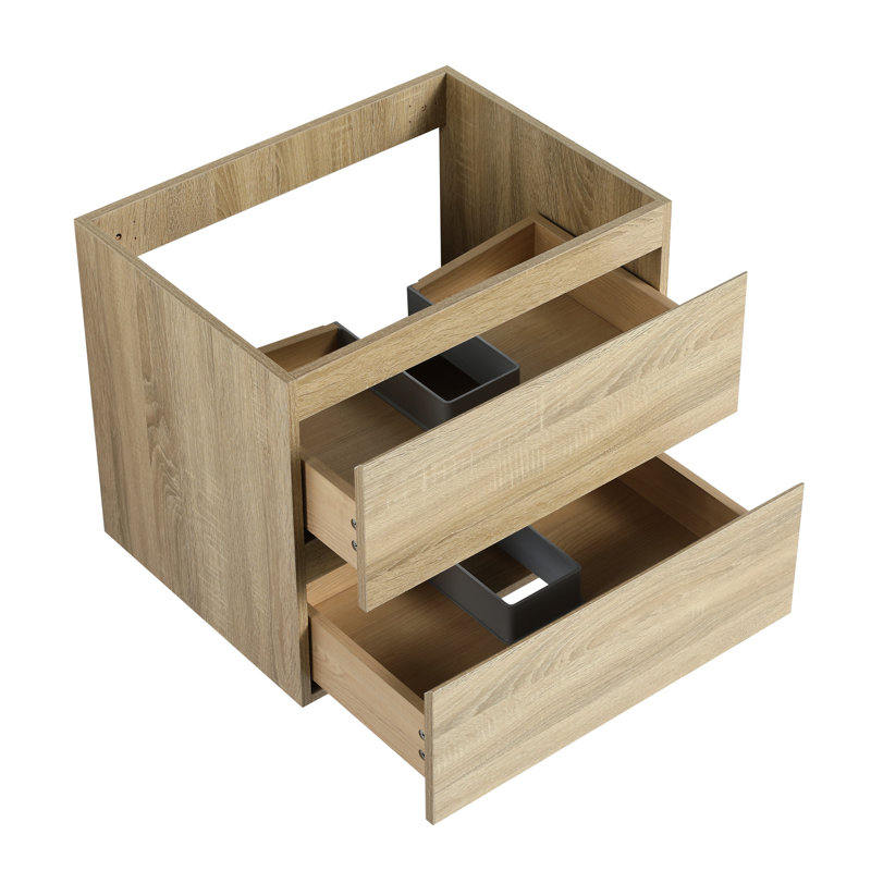 Meuble-lavabo en chêne, 24 po, unité murale, nombreuses options de rangement