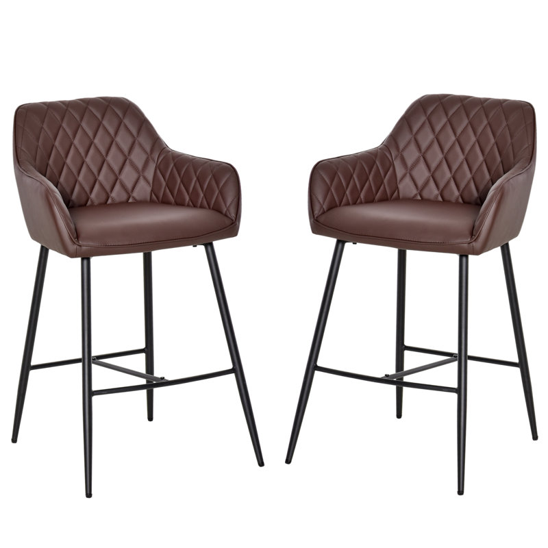 Dray Upholstered Counter Stool with Metal Frame