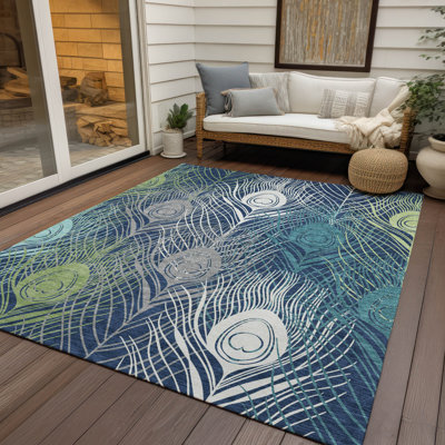 Machine Washable Indoor/Outdoor Howle ACN2273 Floral Rug