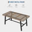 Table de salle à manger industrielle de 140 cm (55,11 po) pour 4 à 6 personnes, grand plateau rectangulaire en bois avec structure robuste en métal noir, design moderne pour la cuisine et la salle à manger, style poirier rustique-273881125