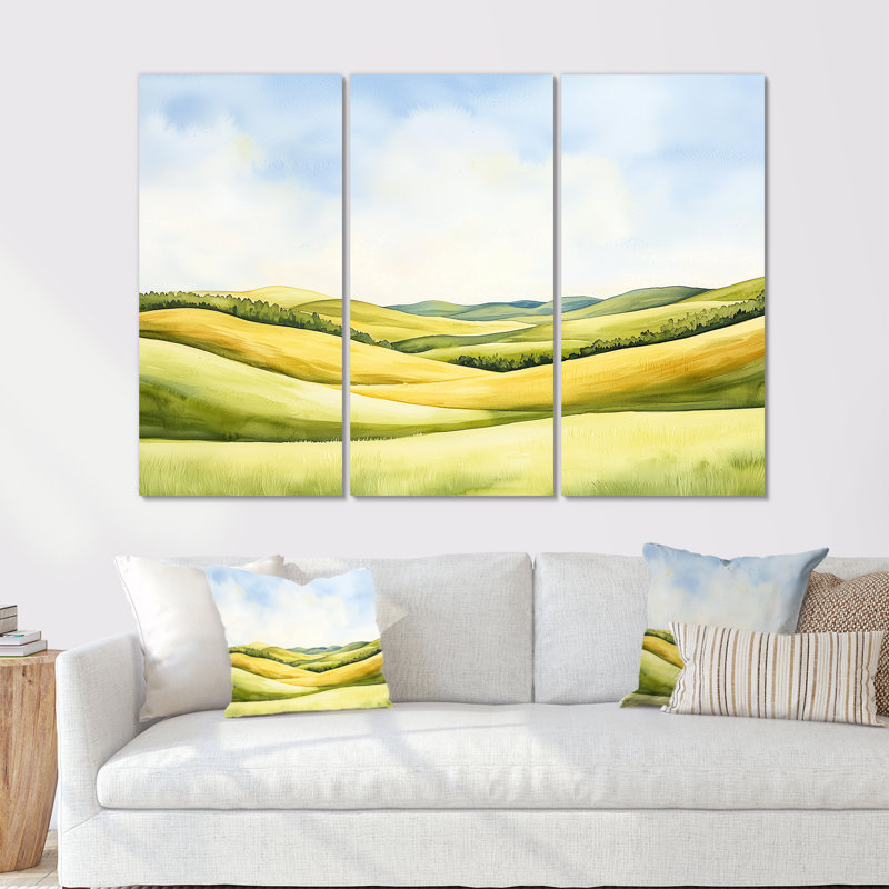 «Rolling Hills In The Prairies III», ensemble de reproduction d'art mural, H 28 po x l 36 po, Toile tendue, Ne s’applique pas