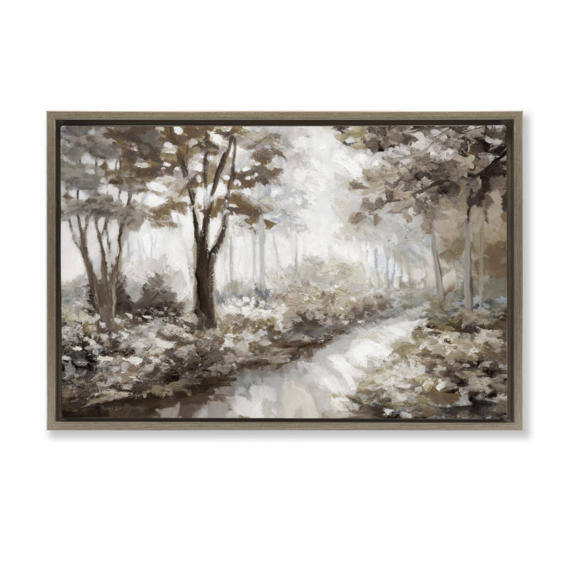 Ruisseau Misty Forest, H 17 po x l 25 po, Cadre flottant orme Montalcino