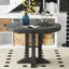 Table ronde extensible pour la salle à manger et la cuisine Trexm Farmhouse Table (noir)-1422018771