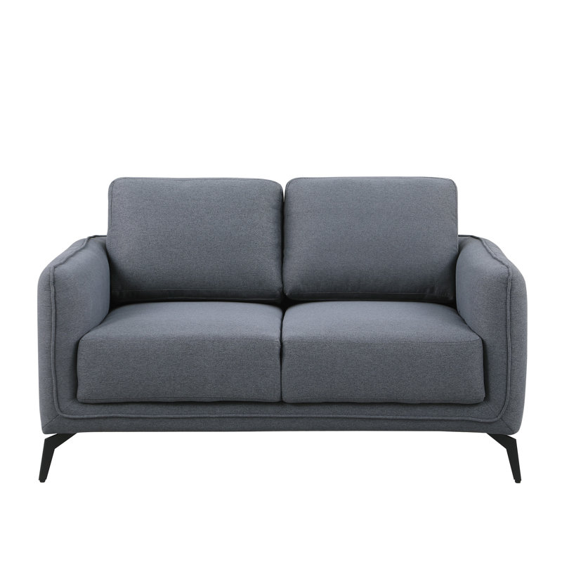 Chanelly 2 Seater Linen Sofa, Dark Grey
