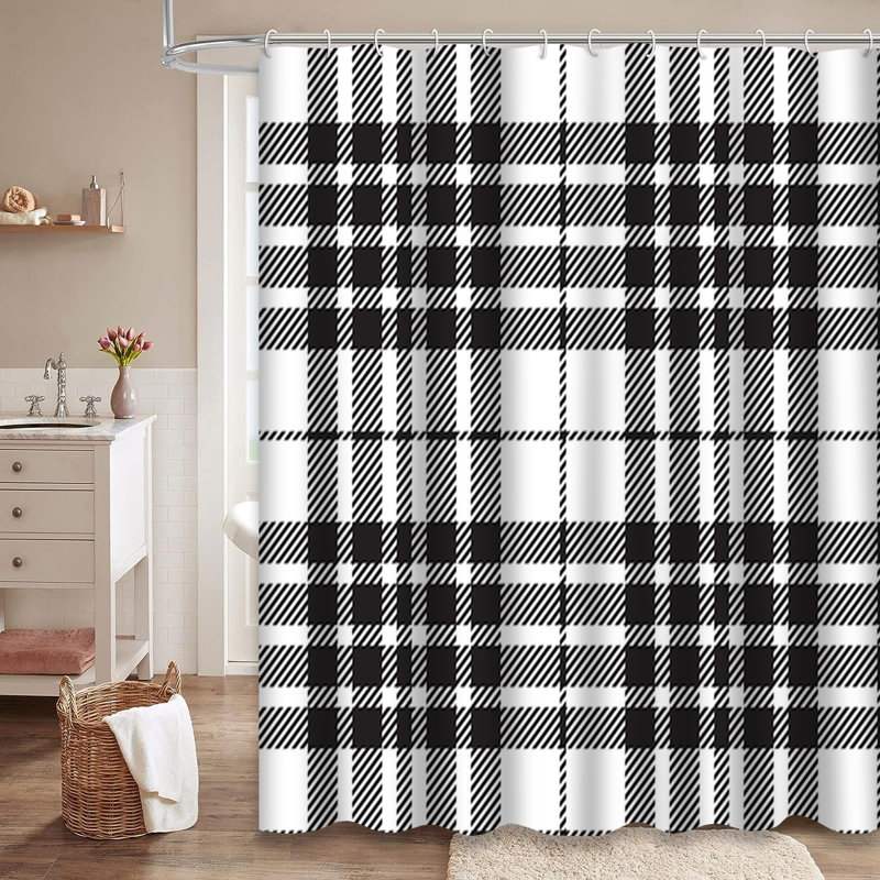 Rideau de douche Tartan, L 72 po x l 78 po