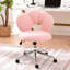Chaise de bureau réglable en hauteur avec siège en tissu - rose-118044830