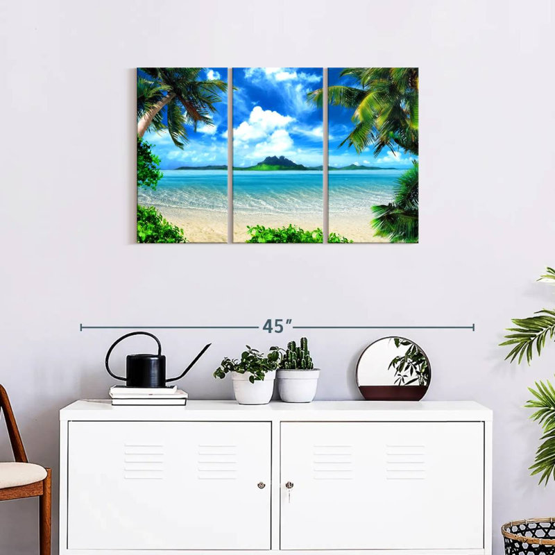 «Serene Beach Scene», reproduction d'art sur toile, H 20 po x l 33 po x P 1,25 po