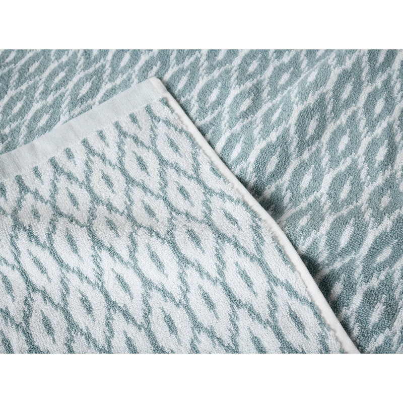 Serviette Stinson, Serviette de bain, Blanc alpin / bleu pacifique