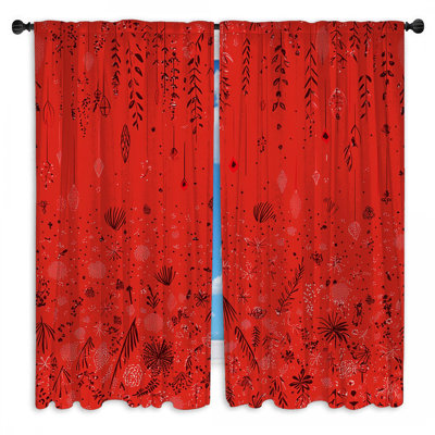Floral Pattern Window Curtains Floral Sheer & Room Darkening - 2 Panels