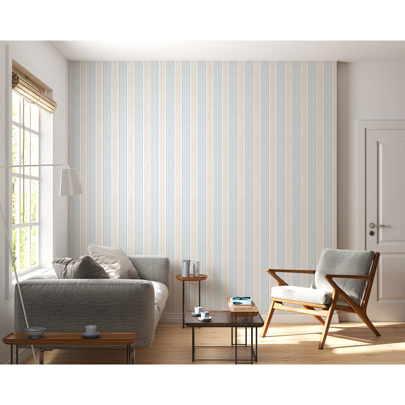 Papier peint adhésif à rayures verticales bleu clair