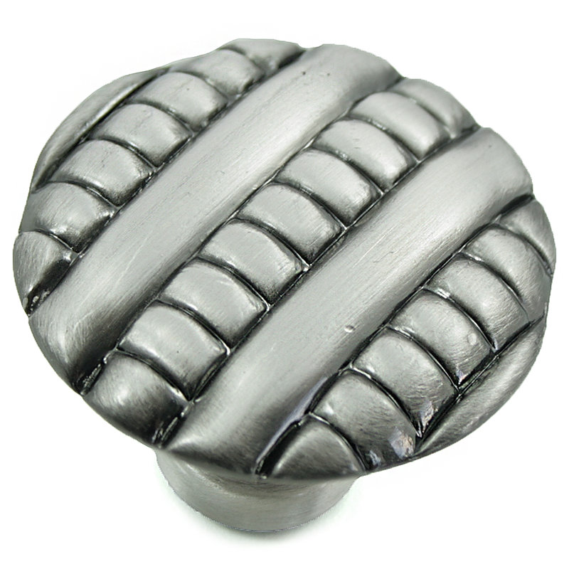 Ribbed Mushroom Knob, Satin Antique Nickel