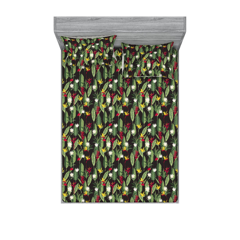 Drap-housse et taie décorative Ambesonne, Ensemble de draps pour lit double avec 2 taies d'o