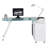 L-Shaped Glass Top Executive Desk