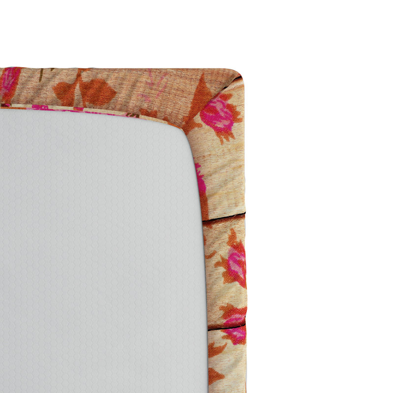 Microfiber Fitted Sheet, Full Fitted Sheet, Pink/Brown Floral 1