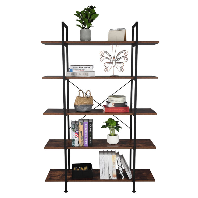 Heartwell 178cm H x 120cm W Steel Etagere Bookcase