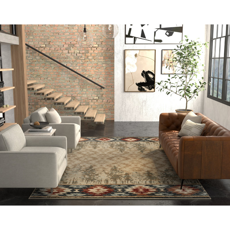 Mardell Southwestern Area Rug, Rectangle 5' x 8', Ivory