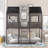 Bunk Bed With Roof And Guardrail - Ideal For ' Bedroom Decor Solid Wood In Antique Gray Provide A Comfortable Sleeping Experience-1227827828