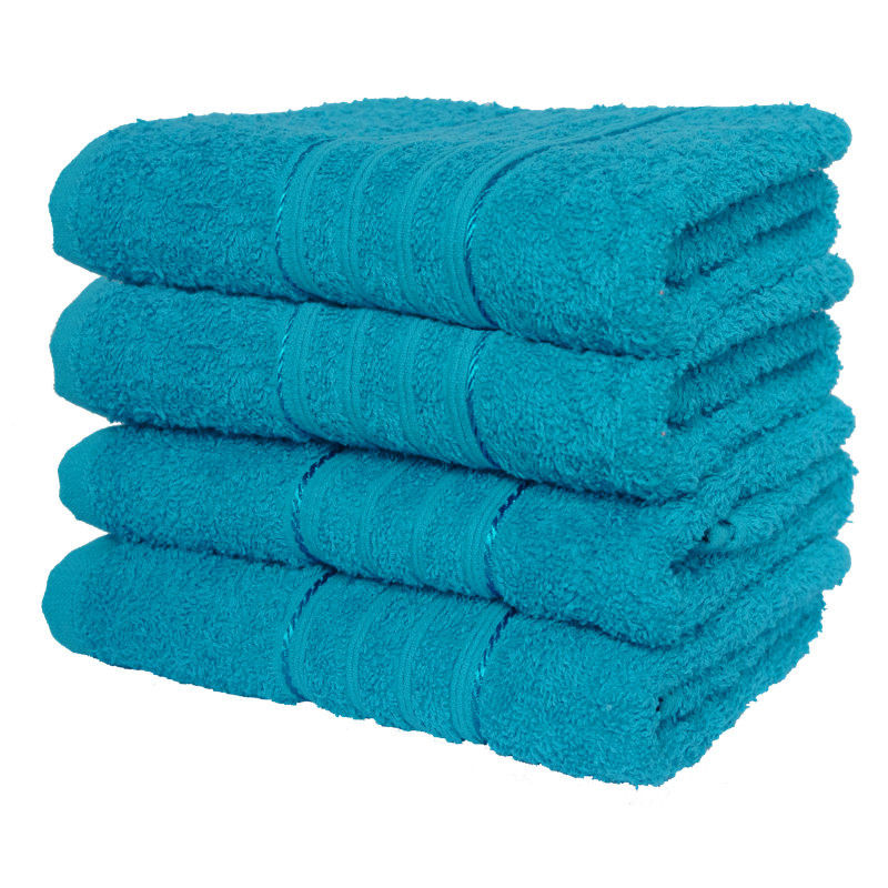 Midweight Bath Towel, Teal, Bath Towel - 4 Pack