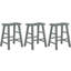 Tabouret de bar et de comptoir en bois massif massif Messer, 24 po, gris (ensemble de 3)-444781850-503425488-465178696