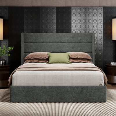 Lit plateforme tapissier avec rangement Bradenburg