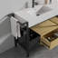 Ensemble de meuble-lavabo 72 po avec lavabo (séparé). Structure en métal accentuée d'éléments en bois chaleureux et surmontée d'un bassin en pierre artificielle sans couture et facile à nettoyer. KD-1034611840