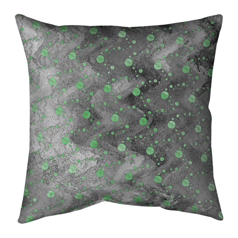 Housse et insert de coussin carré Katelyn Elizabeth Planets Stars, H 20 po x l 20 po, Vert / Noir
