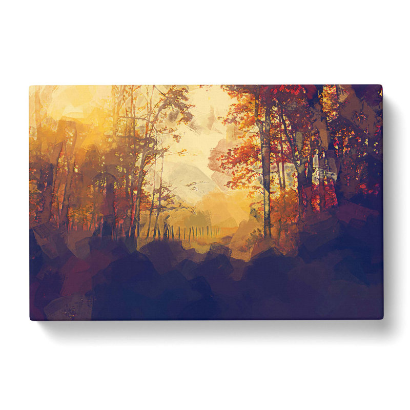 Woodland Path In Poland In Abstract - Wrapped Canvas Print, 40cm H x 60cm W x 3cm D