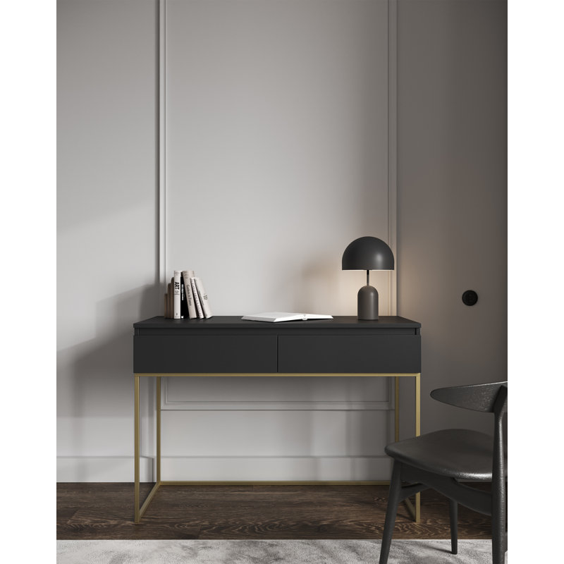 Abrah 120cm Console Table, Black/Gold