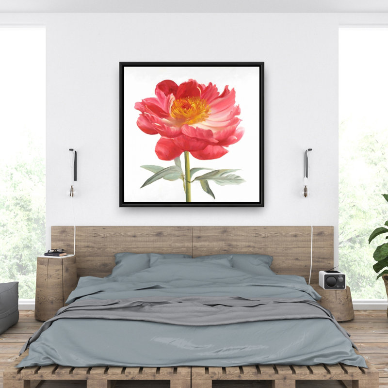 "Pivoine rose" sur toile