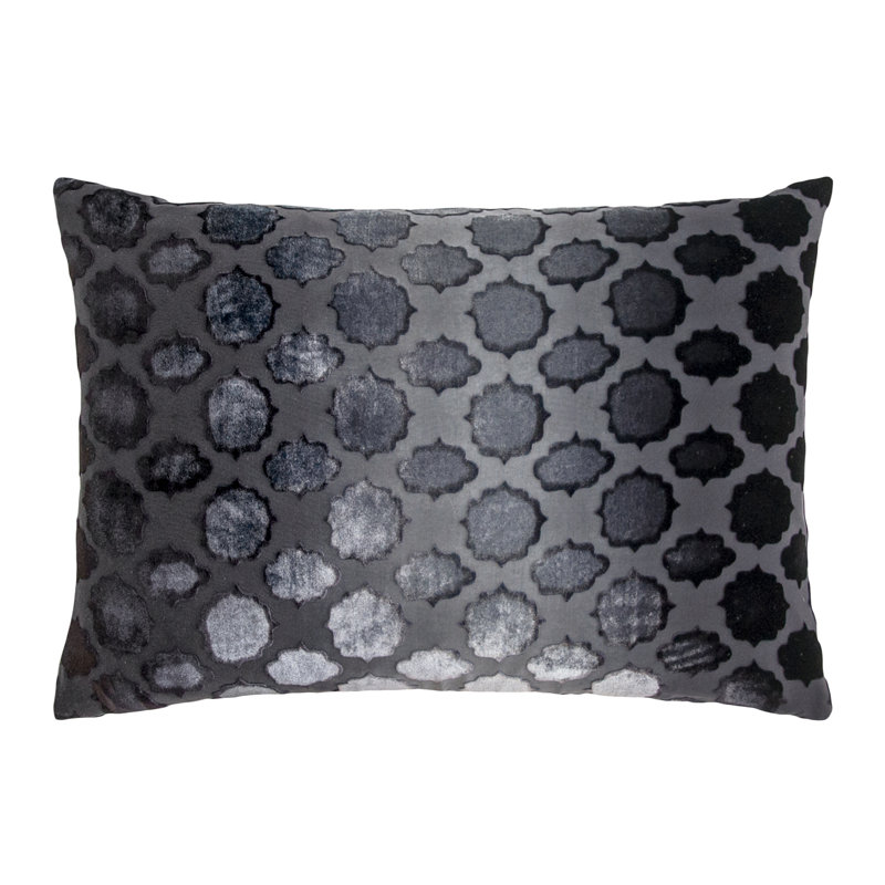 Mod Fretwork Lumbar Pillow Cover & Insert, Ice, 14" x 20", Down