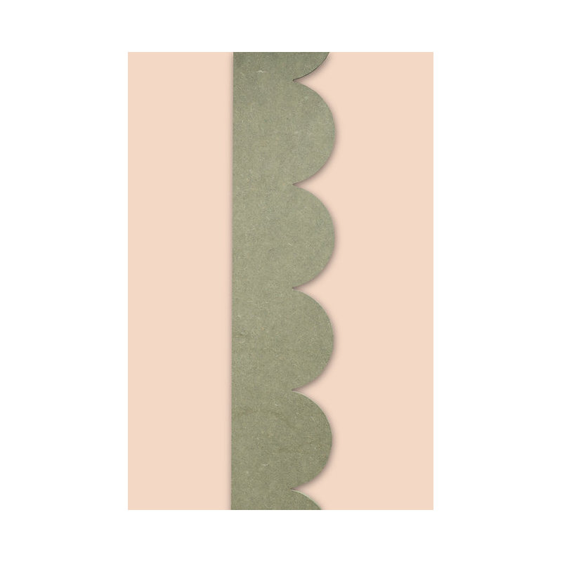 PRIMED (Pack of 10) Jumbo Decorative Scallop Design Trims - 98cm x 14cm x 6mm -Edging MDF Wood (Moisture Resistant) - Dado Moulding for DIY