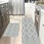 Texture chaude beige, ensemble de 2 tapis de cuisine