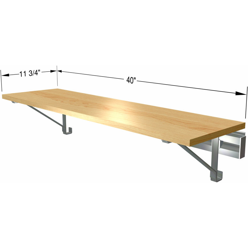 Single Wall Mounted Closet Shelf (SHELF ONLY - no hang), Maple, 8.75" x 40" x 12.25"