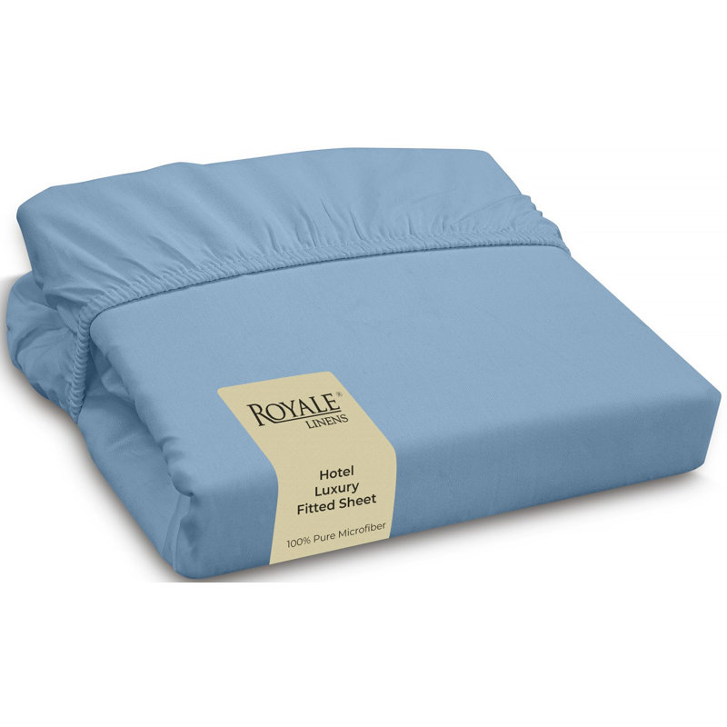 Royale Linens | Ultra Soft Brushed Microfiber | Hotel Luxury Bottom Sheets | Wrinkle Free & Fade Resistant | Deep Pocket Only