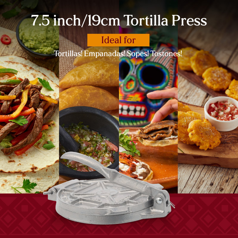 Presse à tortilla en fonte 7,5 pouces Estrella