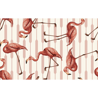 Premium Peel & Stick Wall Mural - Flamingo Pattern