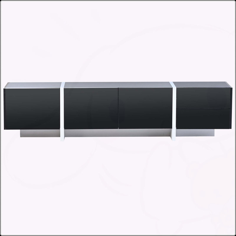 Black Contemporary Rectangle Design TV Stand