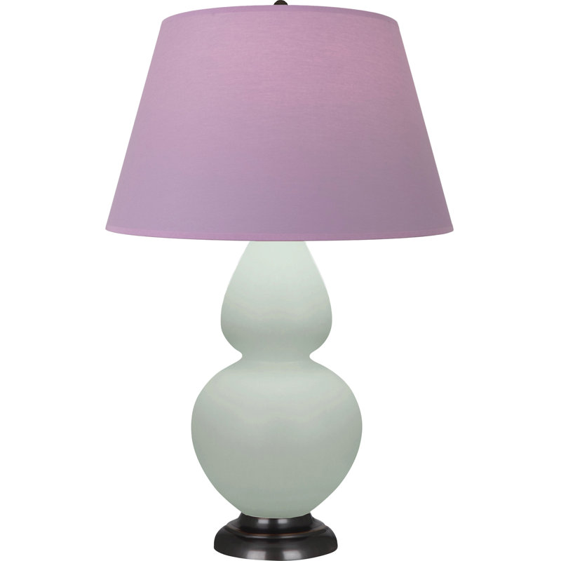 Double Gourd Table Lamp, Navy/Gray, Navy/Antique Silver