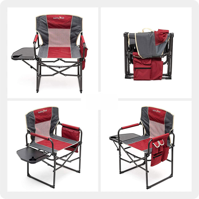 Folding Director Chair, Black/Red