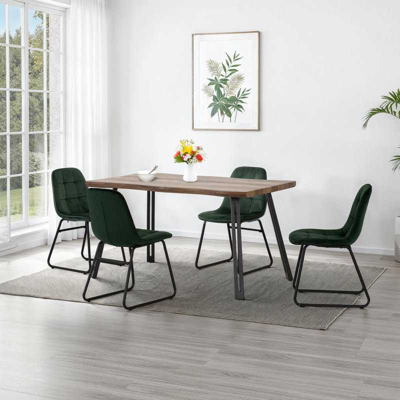 Catrinel Wave Edge Dining Set, Emerald Green