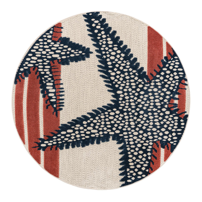 Millville Indoor/Outdoor Rug Ivory, Round 5'3"