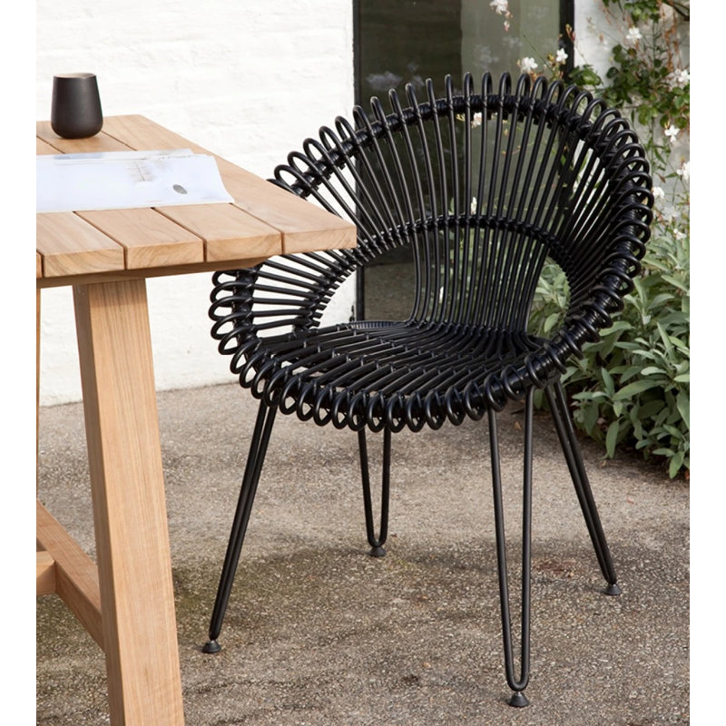 Roy Outdoor Dining Side Chair, Black
