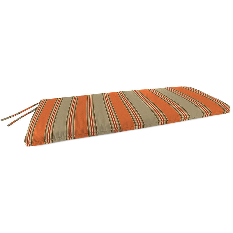 48" x 18" Outdoor Bench Cushion with Ties, Passage Poppy