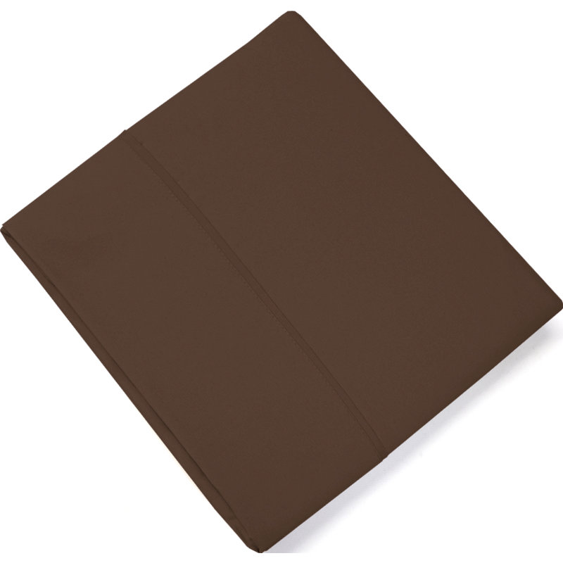Single Flat/Top Sheet Only, Ultra Soft Double Brushed Microfiber, Chocolate, Queen Flat Sheet